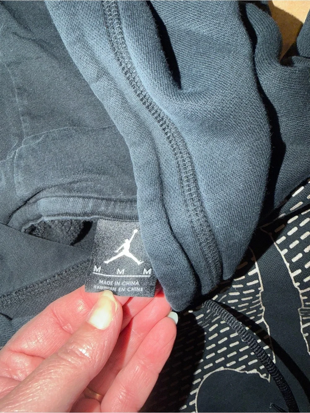 Nike Navy and White Jumpman Pullover Hoodie